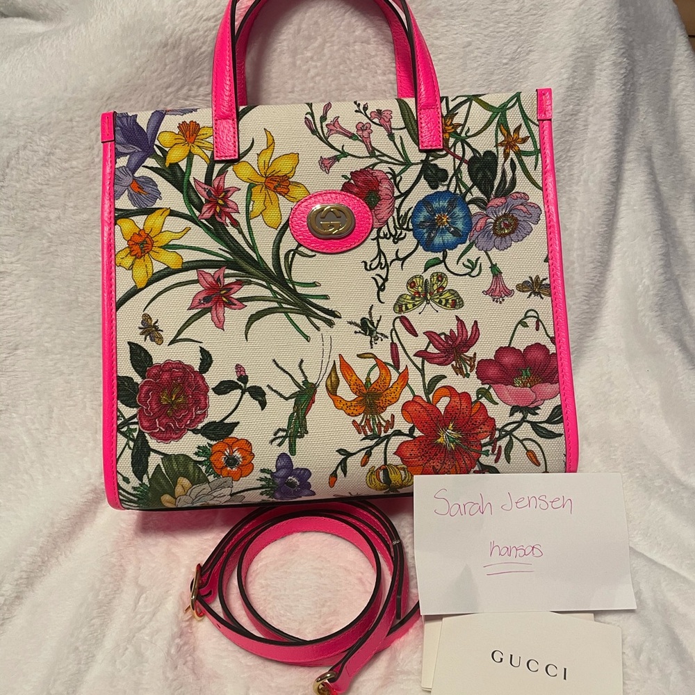 Gucci Flora Tote Hot Pink
